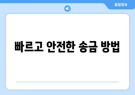 빠르고 안전한 송금 방법