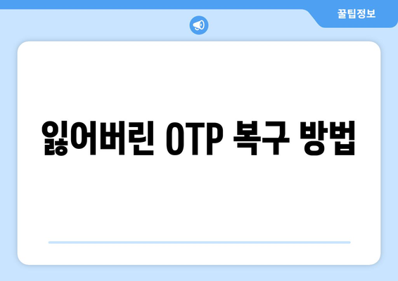 잃어버린 OTP 복구 방법