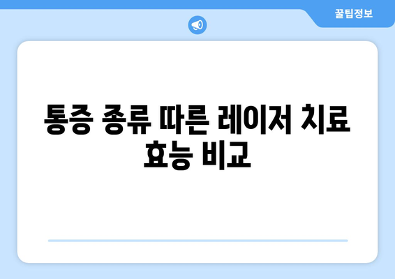 통증 종류 따른 레이저 치료 효능 비교