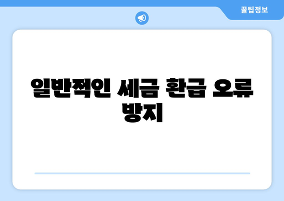 일반적인 세금 환급 오류 방지