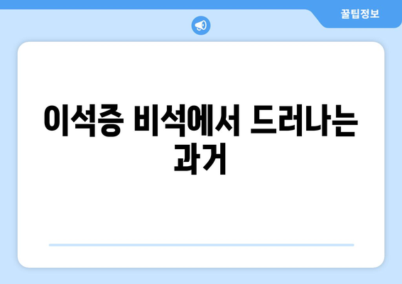 이석증 비석에서 드러나는 과거