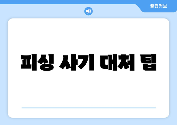 피싱 사기 대처 팁