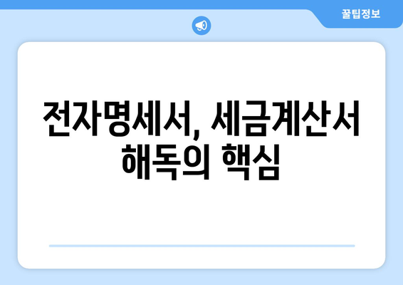 전자명세서, 세금계산서 해독의 핵심