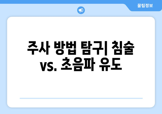 주사 방법 탐구| 침술 vs. 초음파 유도