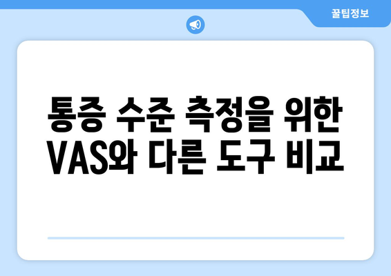 통증 수준 측정을 위한 VAS와 다른 도구 비교