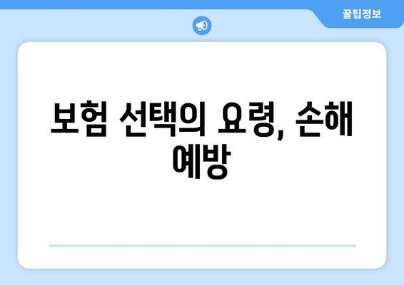 보험 선택의 요령, 손해 예방