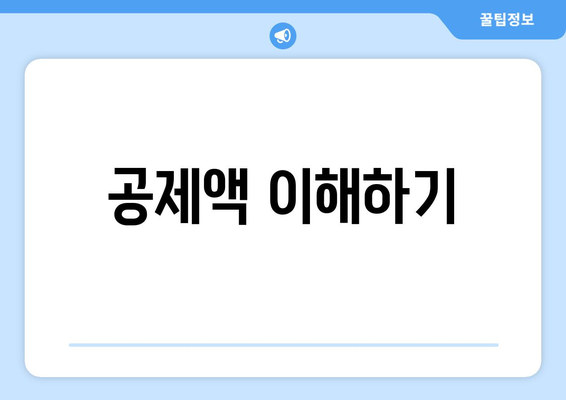 공제액 이해하기