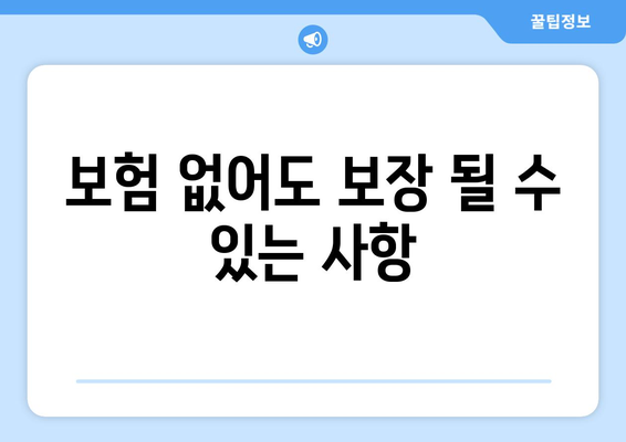 보험 없어도 보장 될 수 있는 사항