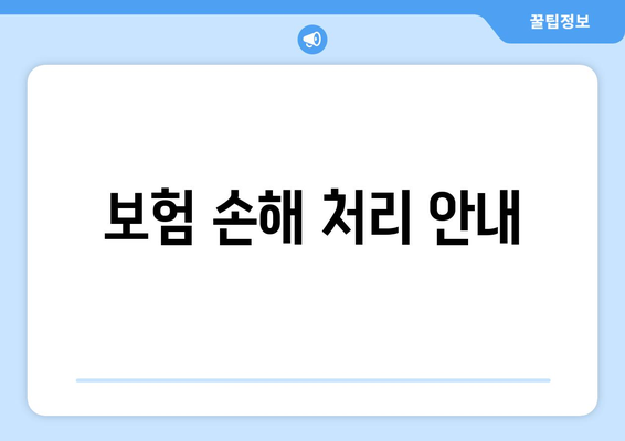 보험 손해 처리 안내