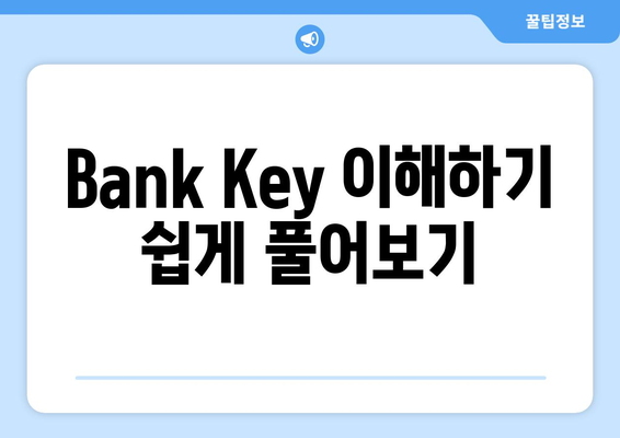 Bank Key 이해하기 쉽게 풀어보기