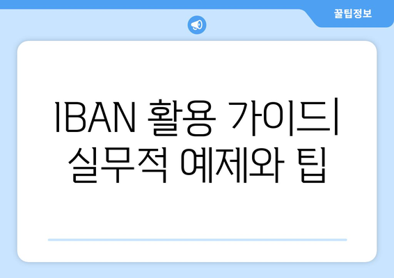 IBAN 활용 가이드| 실무적 예제와 팁