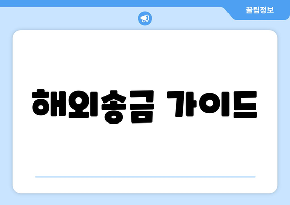 해외송금 가이드