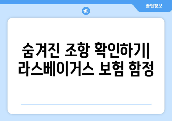 숨겨진 조항 확인하기| 라스베이거스 보험 함정