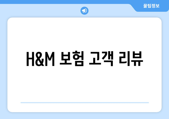 H&M 보험 고객 리뷰