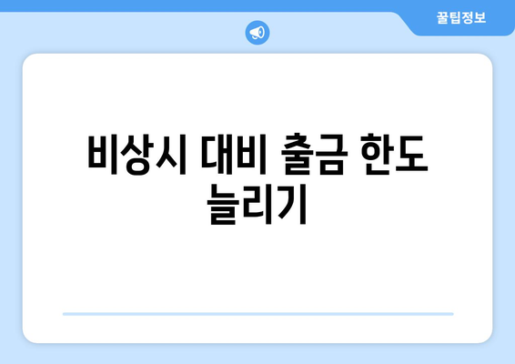 비상시 대비 출금 한도 늘리기