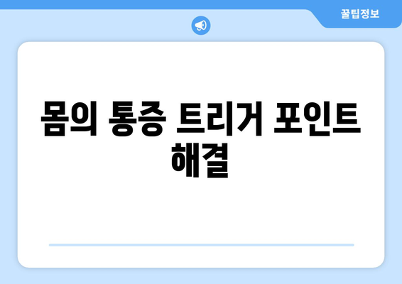 몸의 통증 트리거 포인트 해결