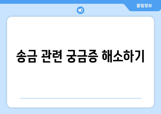 송금 관련 궁금증 해소하기