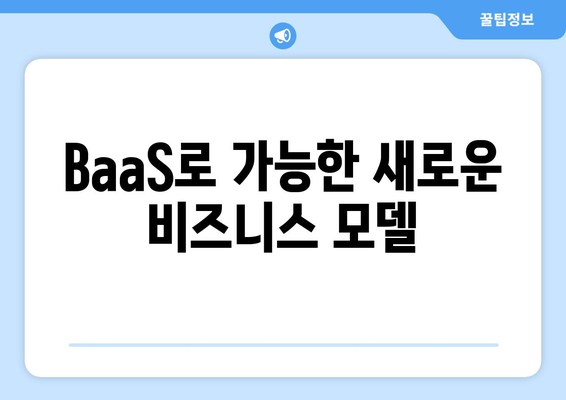 BaaS로 가능한 새로운 비즈니스 모델