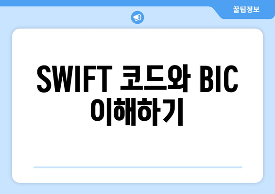 SWIFT 코드와 BIC 이해하기