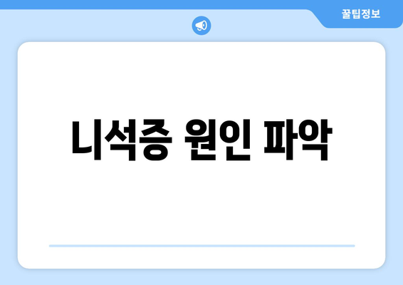 니석증 원인 파악