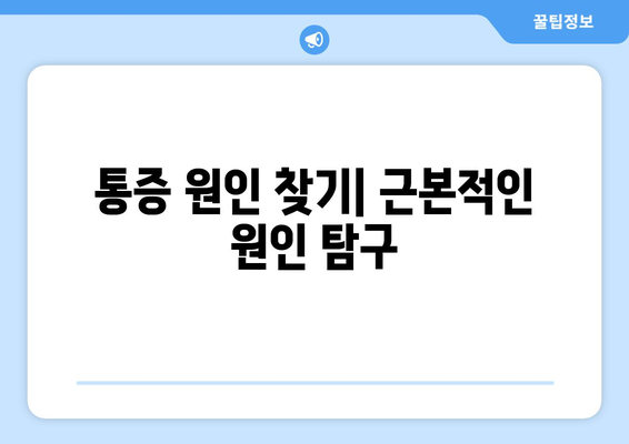 통증 원인 찾기| 근본적인 원인 탐구