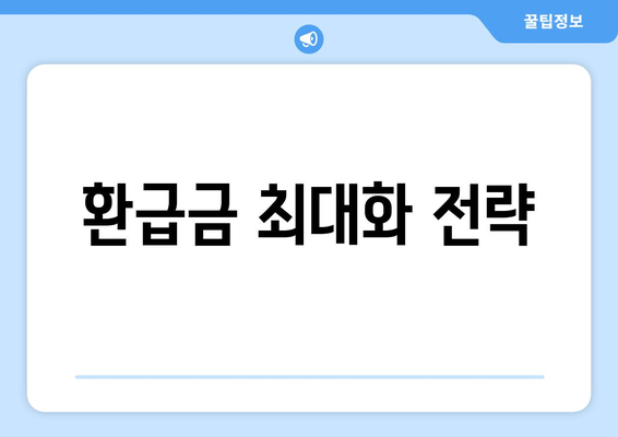 환급금 최대화 전략