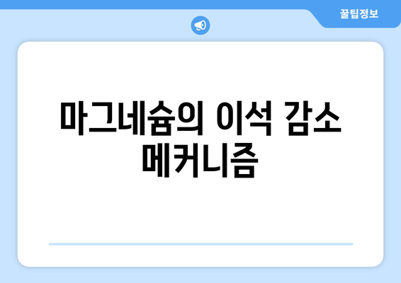 마그네슘의 이석 감소 메커니즘