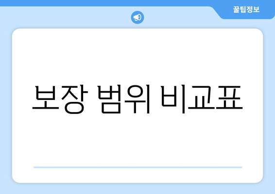 보장 범위 비교표