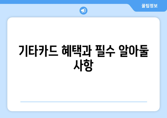 기타카드 혜택과 필수 알아둘 사항