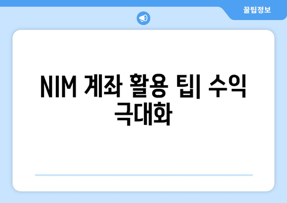 NIM 계좌 활용 팁| 수익 극대화