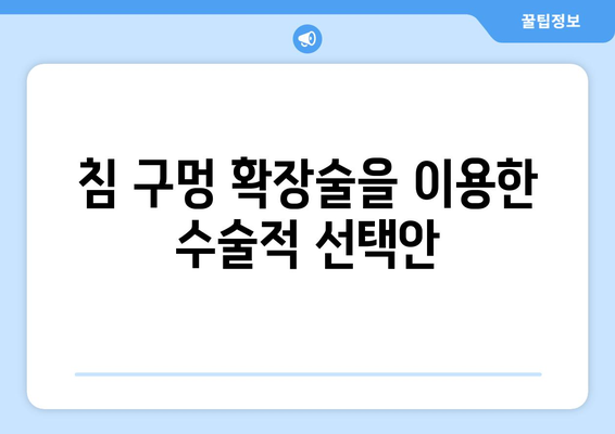 침 구멍 확장술을 이용한 수술적 선택안