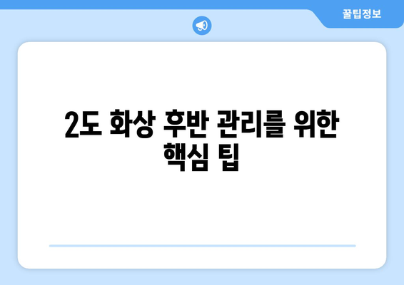 2도 화상 후반 관리를 위한 핵심 팁