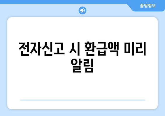 전자신고 시 환급액 미리 알림