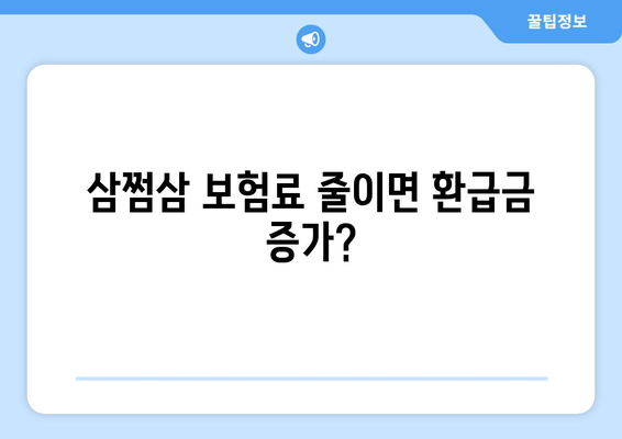삼쩜삼 보험료 줄이면 환급금 증가?