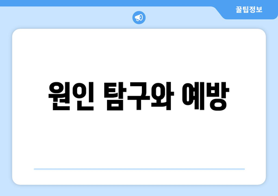 원인 탐구와 예방