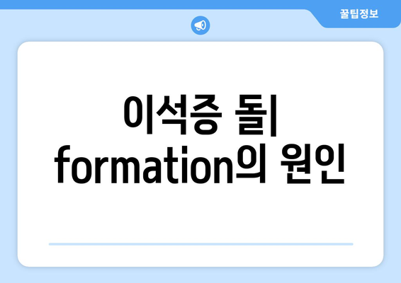 이석증 돌| formation의 원인