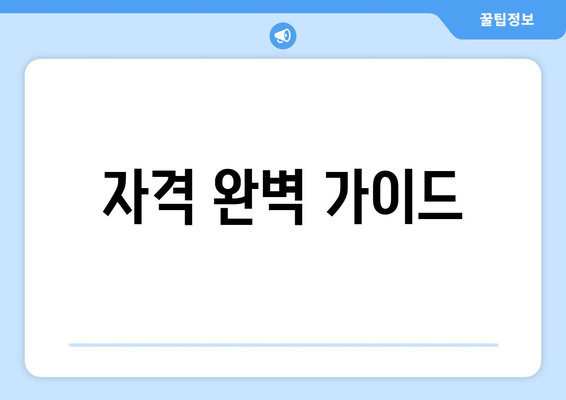 자격 완벽 가이드