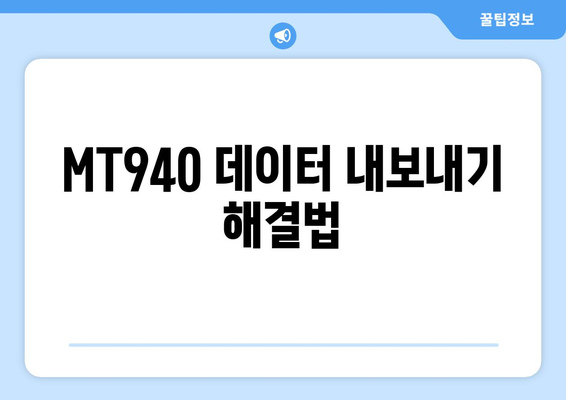 MT940 데이터 내보내기 해결법