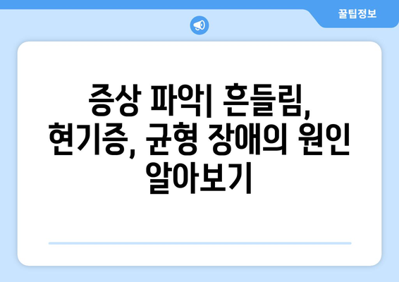 증상 파악| 흔들림, 현기증, 균형 장애의 원인 알아보기