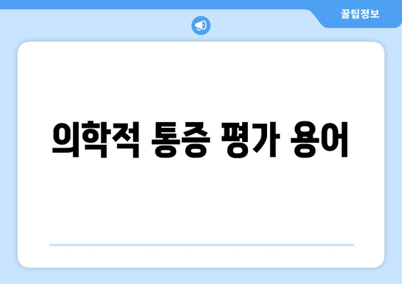 의학적 통증 평가 용어