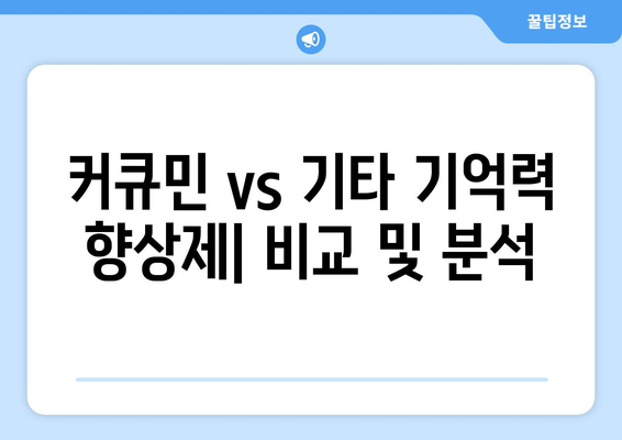 커큐민 vs 기타 기억력 향상제| 비교 및 분석