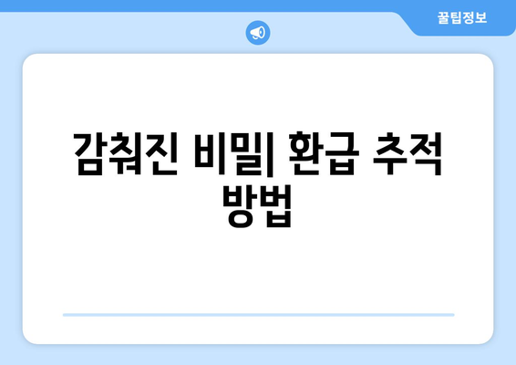 감춰진 비밀| 환급 추적 방법