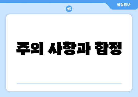 주의 사항과 함정