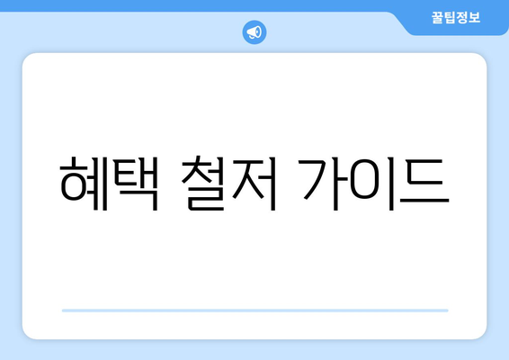 혜택 철저 가이드