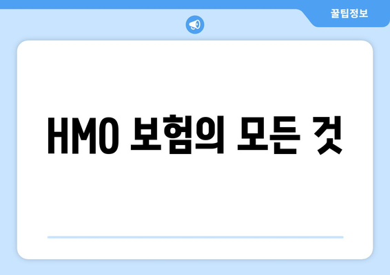 HMO 보험의 모든 것