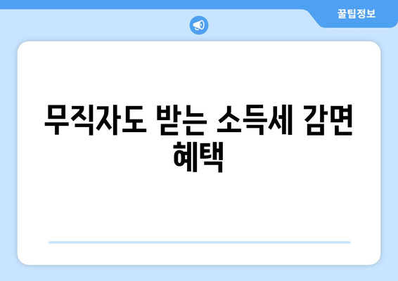 무직자도 받는 소득세 감면 혜택