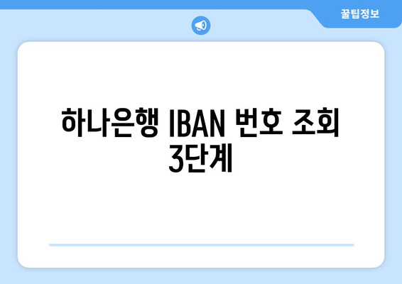 하나은행 IBAN 번호 조회 3단계