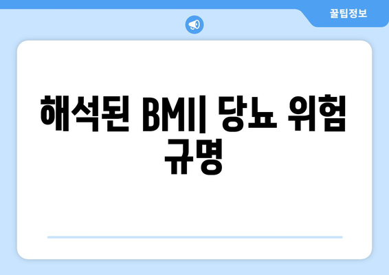 해석된 BMI| 당뇨 위험 규명