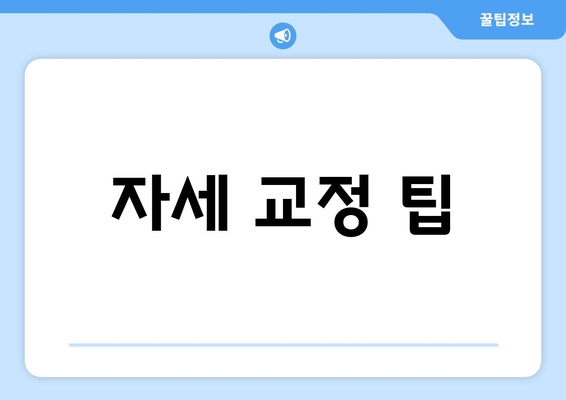 자세 교정 팁