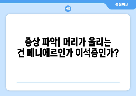 증상 파악| 머리가 울리는 건 메니에르인가 이석증인가?